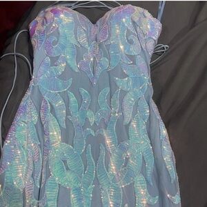 Shimmering Strapless Sequin Gown